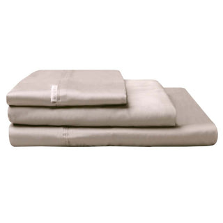 300tc Percale Cotton sheet set Stone by Logan and Mason