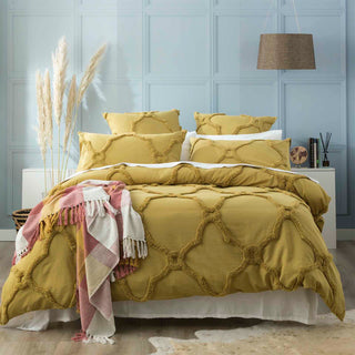Renee Taylor Moroccan 100% Cotton Chenille Vintage washed Tufted Quilt cover set Willow