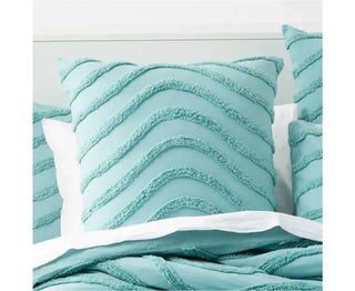 Wave AQUA European Pillowcase by Cloud Linen