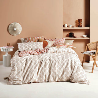 Aida Coral Quilt Cover Set by Linen House