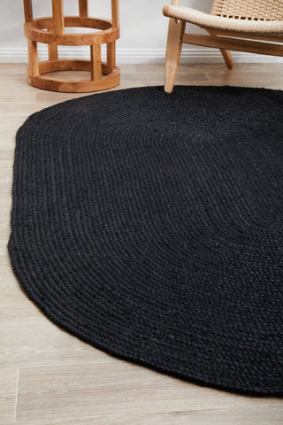 Bondi Oval Rug (Black) by Rug Culture