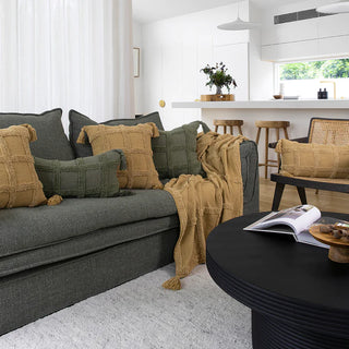 Percy Flax Rectangle Cushion 30 x 60cm by Bambury
