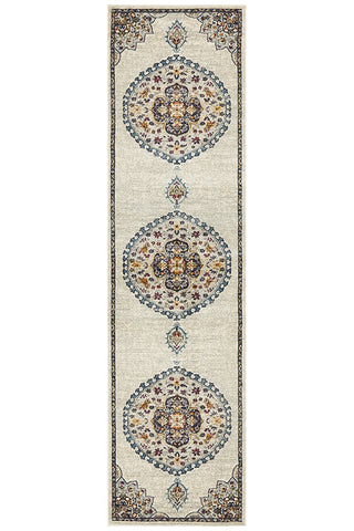 Babylon 202 Runner Rug (White) by Rug Culture