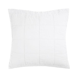French Flax Linen Ivory Quilted Euro Pillow Sham by Bambury
