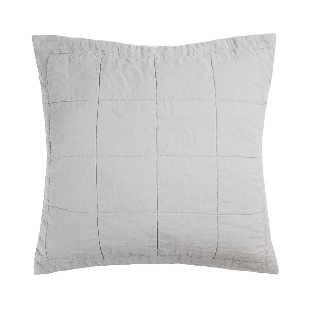 French Flax Linen Quilted Euro Pillow Sham by Bambury Planet Linen