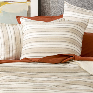 Renee Taylor Bardot Yarn Dyed 100%  French Linen Quilt Cover Set