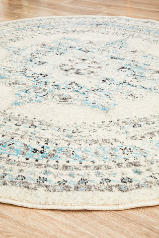 Century 922 Round Rug (White) by Rug Culture