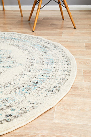 Century 922 Round Rug (White) by Rug Culture