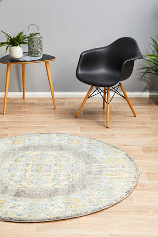 Century 944 Round Rug (Grey) by Rug Culture