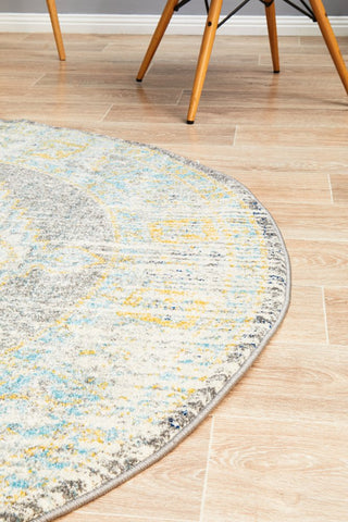 Century 944 Round Rug (Grey) by Rug Culture