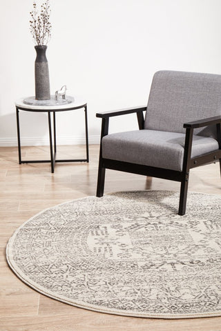 Chrome Addison Round Rug (Silver) by Rug Culture