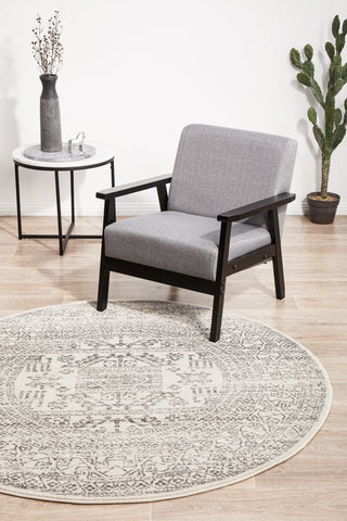 Chrome Addison Round Rug (Silver) by Rug Culture