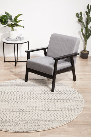 Chrome Harper Round Rug (Silver) by Rug Culture