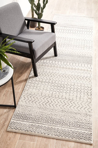 Chrome Harper Runner Rug (Silver) by Rug Culture