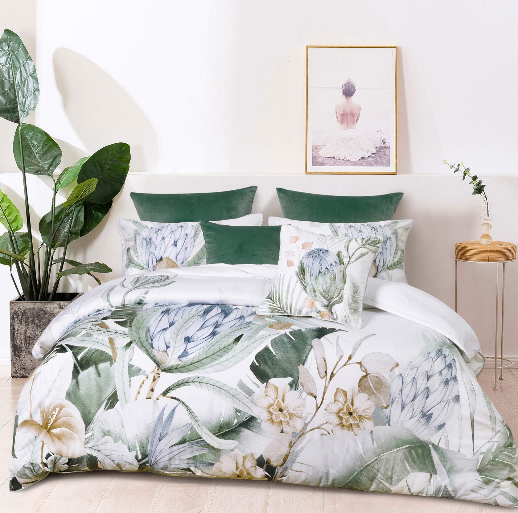 Evergreen Sage Quilt Cover Set by Bianca | Planet Linen