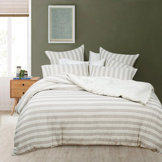 Woden Stone Quilt Cover Set White by Bianca