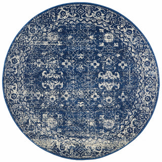 Evoke 252 Round Rug (Navy) by Rug Culture