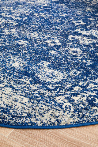 Evoke 252 Round Rug (Navy) by Rug Culture