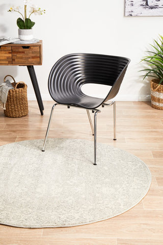 Evoke 252 Round Rug (Silver) by Rug Culture
