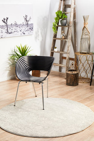 Evoke 252 Round Rug (Silver) by Rug Culture