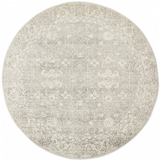 Evoke 252 Round Rug (Silver) by Rug Culture