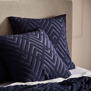 Echo Navy Quilt Cover Set by Platinum