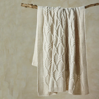 Johnson 130 x 160cm Throw Rug CREAM by Bianca