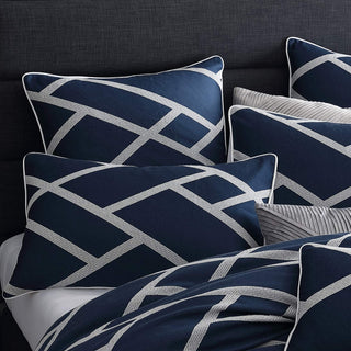 Kennedy Navy Quilt Cover Set by Private Collection