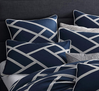 Kennedy Navy European Pillowcase by Private Collection