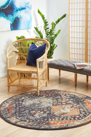 Legacy 854 Round Rug (Navy) by Rug Culture