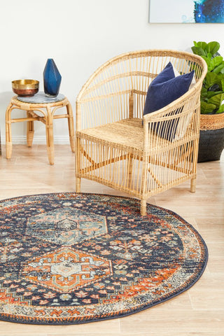 Legacy 854 Round Rug (Navy) by Rug Culture