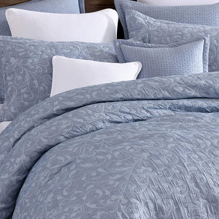 Leoni Blue Quilt Cover Set by Private Collection