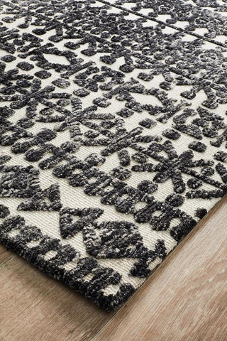 Levi 363 Rug (Ivory Black) by Rug Culture