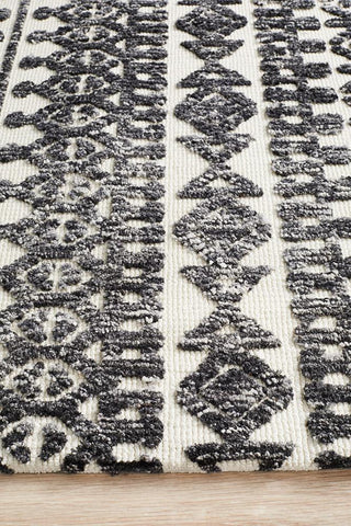 Levi 363 Rug (Ivory Black) by Rug Culture