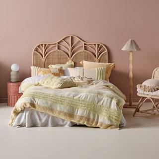 Briony Lemon Quilt Cover Set by Linen House