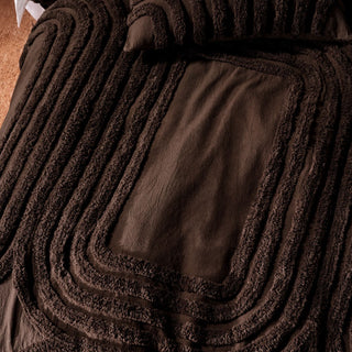 Farrah Cacao Quilt Cover Set by Linen House