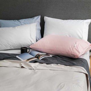 400TC Egyptian Cotton Sateen STONE Sheet Set by Logan and Mason