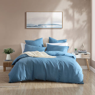 Serene Denim Quilt Cover Set by Logan and Mason Platinum