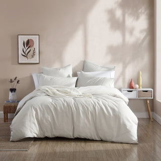 Serene Natural Quilt Cover Set by Logan and Mason Platinum