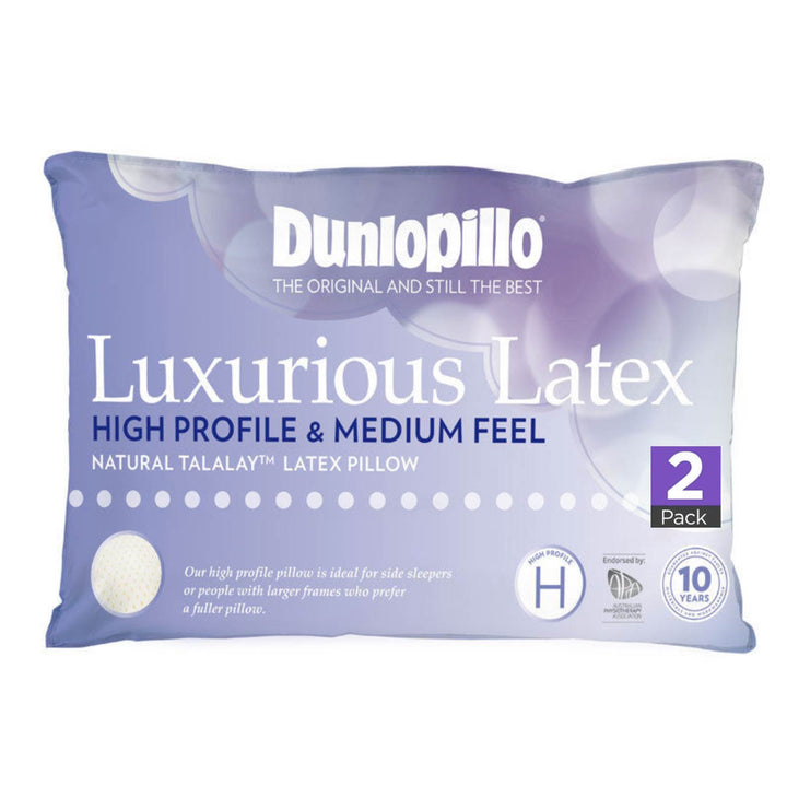 Luxurious Latex High Profile Medium Feel Pillow by Dunlopillo Planet Linen