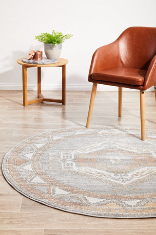 Mayfair Caitlen Round Rug (Grey) by Rug Culture