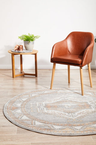 Mayfair Caitlen Round Rug (Grey) by Rug Culture