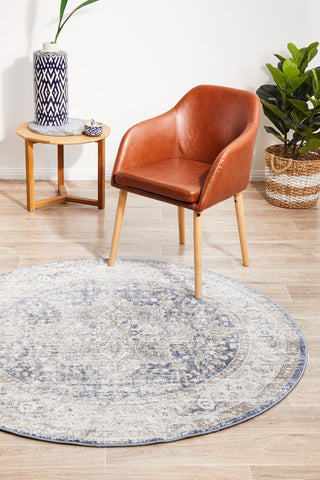 Mayfair Hugo Round Rug (Ocean) by Rug Culture