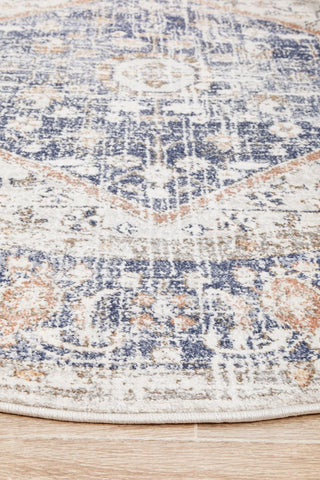 Mayfair Lorissa Round Rug (Blue) by Rug Culture