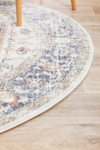 Mayfair Lorissa Round Rug (Blue) by Rug Culture