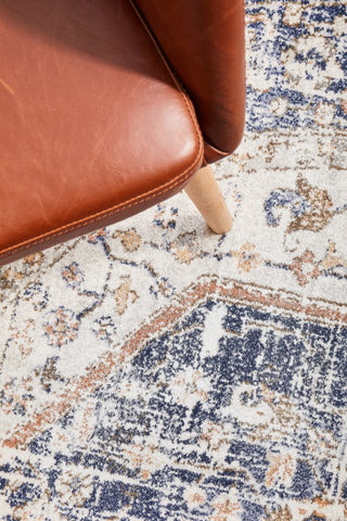 Mayfair Lorissa Round Rug (Blue) by Rug Culture