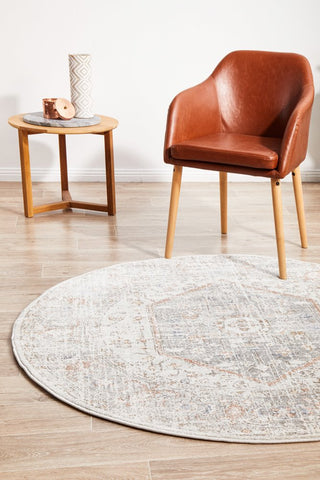 Mayfair Lorissa Round Rug (Silver) by Rug Culture