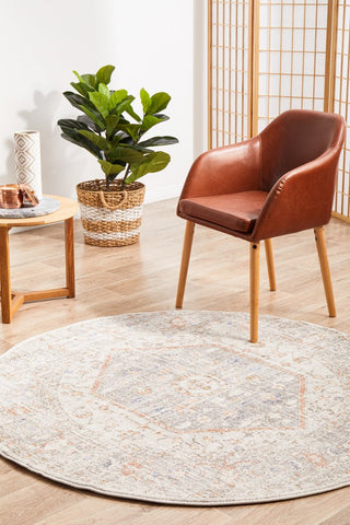 Mayfair Lorissa Round Rug (Silver) by Rug Culture