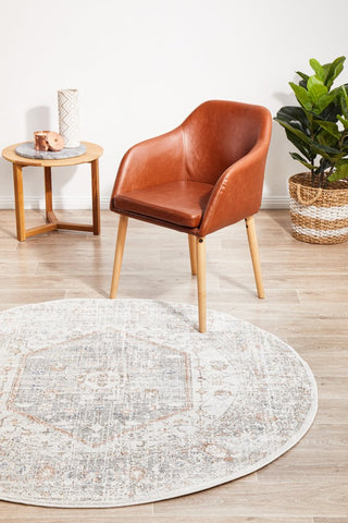 Mayfair Lorissa Round Rug (Silver) by Rug Culture