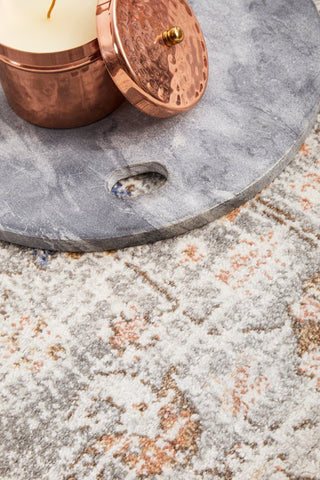 Mayfair Lorissa Round Rug (Silver) by Rug Culture